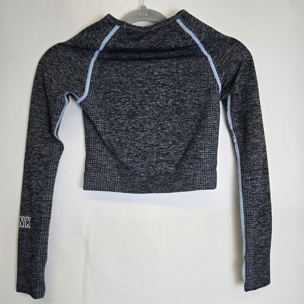 PINK Victorias Secret Seamless Long Sleeve Cropped Active Top w/ Thumb Holes, XS - Picture 5 of 8